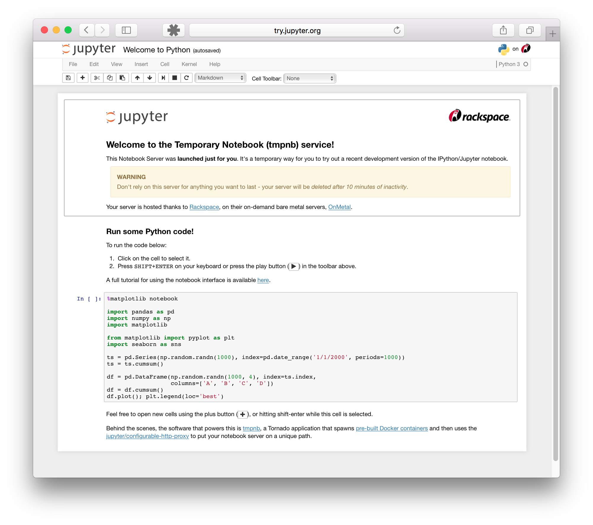 try jupyter notebook
